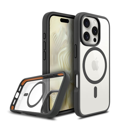 Max Impact Case for iPhone – 10FT Drop Protection, Anti-Yellow (Black/Transparent)