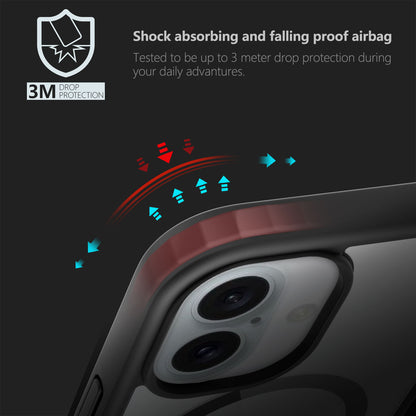 Max Impact Case for iPhone – 10FT Drop Protection, Anti-Yellow (Black/Transparent)